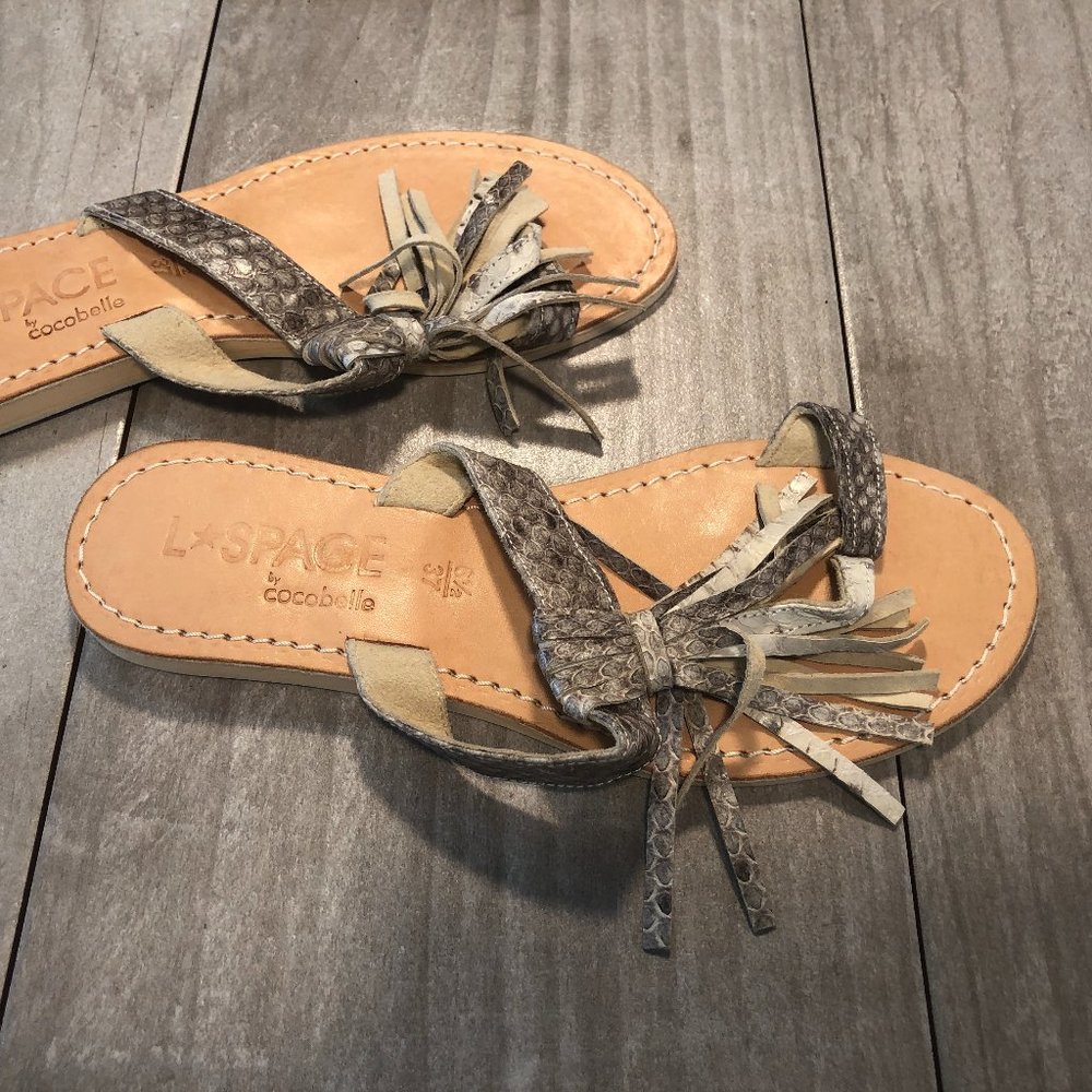 L*SPACE by Cocobelle Fringe sandals - NWOT